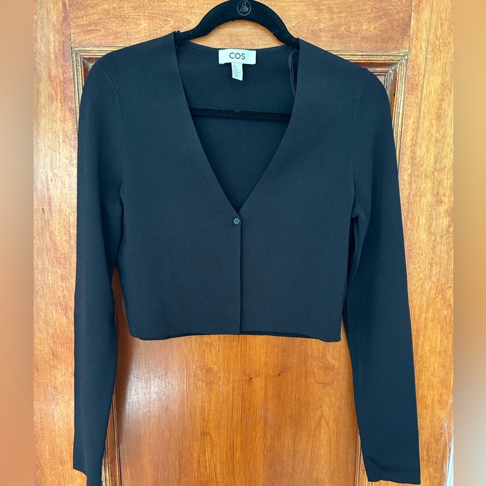 COS cardigan in black, size small